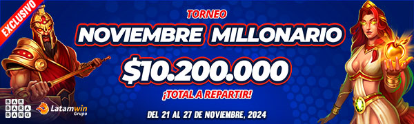 TORNEO EXCLUSIVO NOVIEMBRE MILLONARIO BARBARA BANG