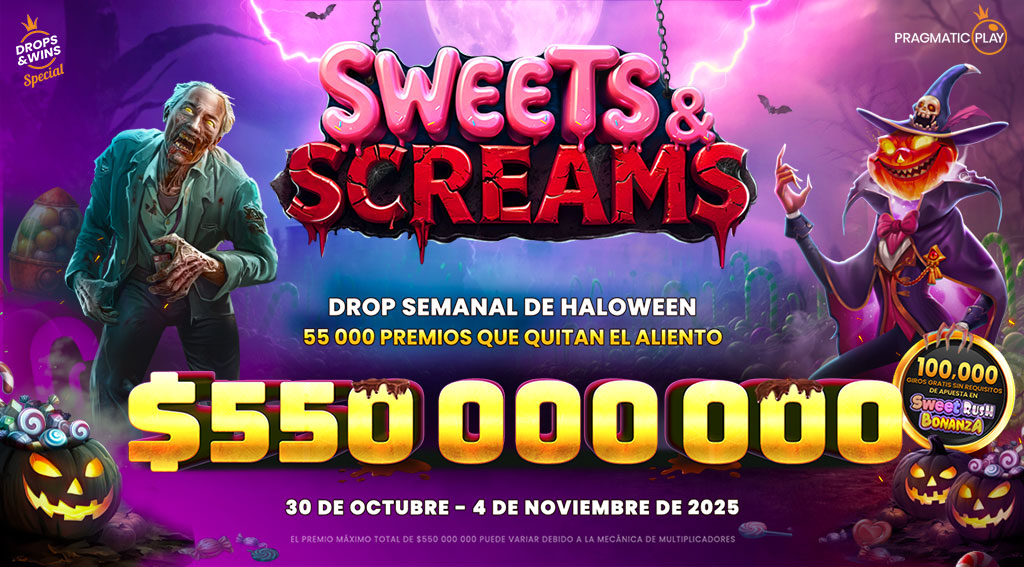 Promocion de Red Sweets  Screams por Pragmatic Play