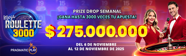 Promoción Mega Roulette 3000 por Pragmatic