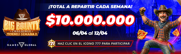 Promoción Big Bounty Challenge por Games Global