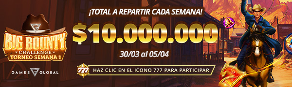 Promoción Big Bounty Challenge por Games Global